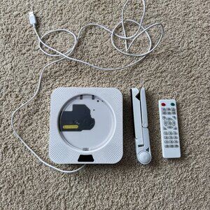 Tenswall Wall Mounted CD player White USB Capable Remote Control